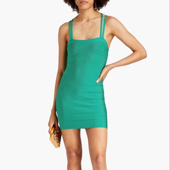 Hervé Léger Crisscross-Back Strappy Bodycon Mini Dress - Picture 2 of 16
